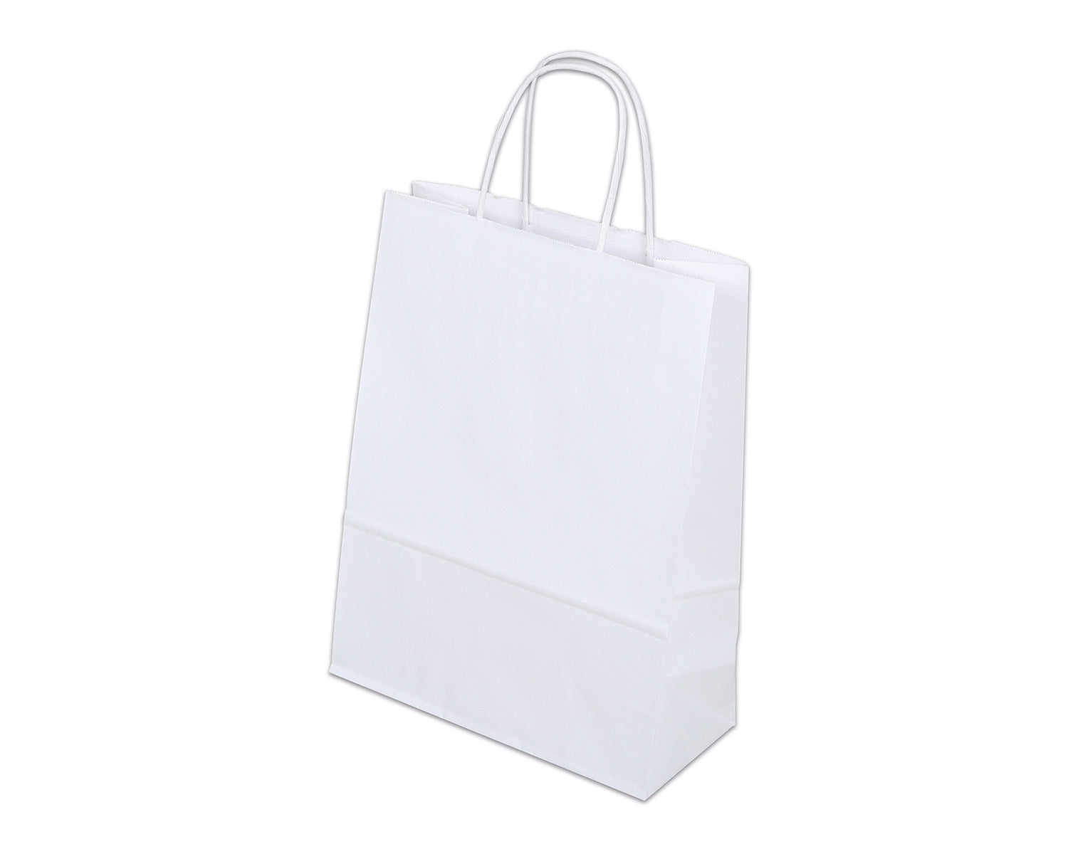 Elco Tragetasche aus Kraftpapier – 50 Stk. – mit gedrehter Kordel, reissfest – 220 × 290 × 100 mm – weiss