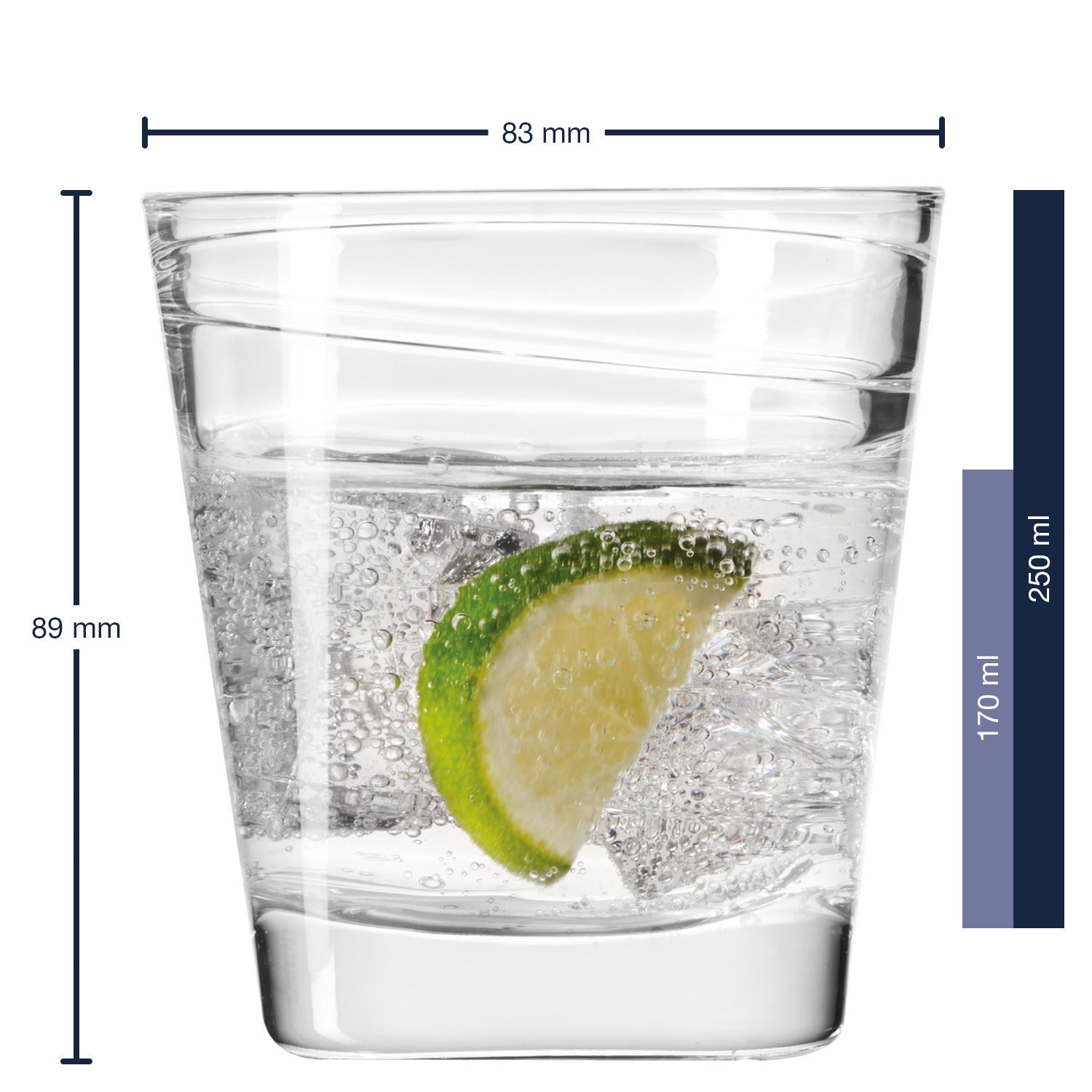 LEONARDO Trinkgläser – 6er Set, 250 ml, Ø 8,3 cm, Kalk-Natron-Glas, Transparent, spülmaschinenfest
