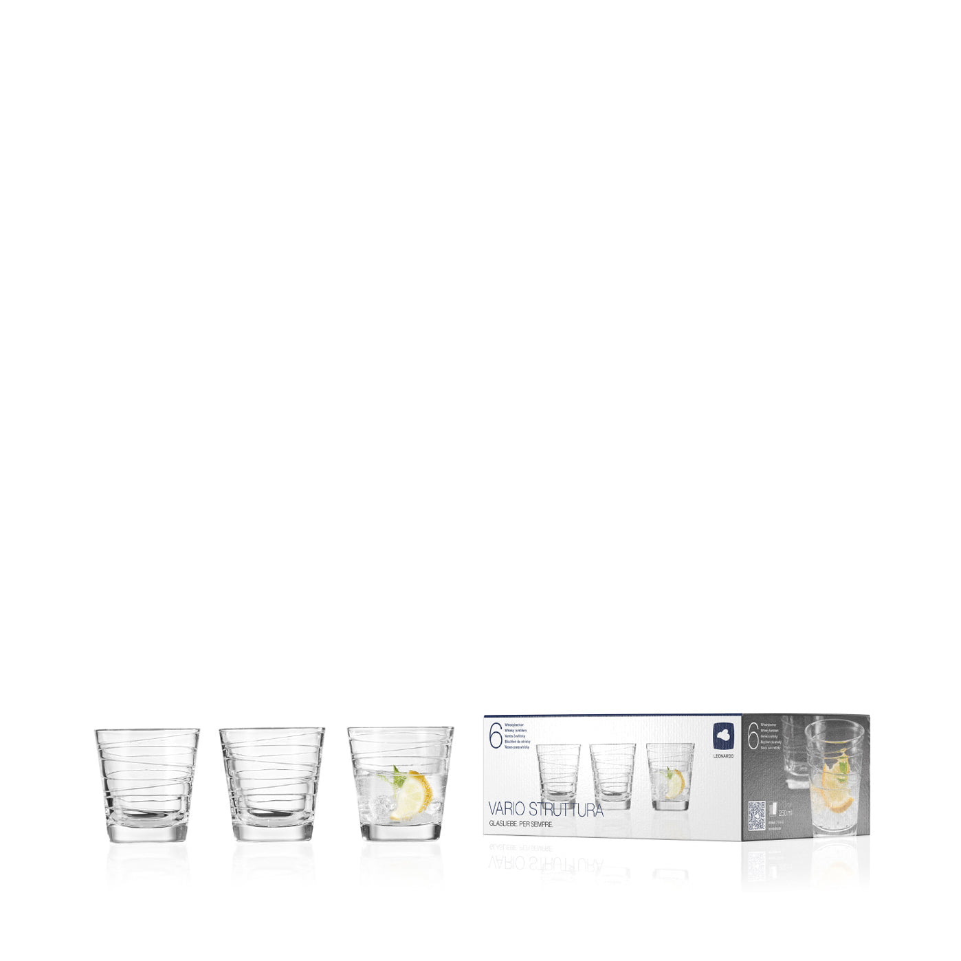 LEONARDO Trinkgläser – 6er Set, 250 ml, Ø 8,3 cm, Kalk-Natron-Glas, Transparent, spülmaschinenfest