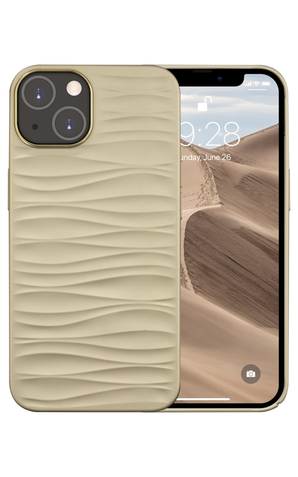 dbramante1928 Backcover – für Apple iPhone 14 Plus, Recycling-Kunststoff, Sand, bis 1,2 m sturzsicher