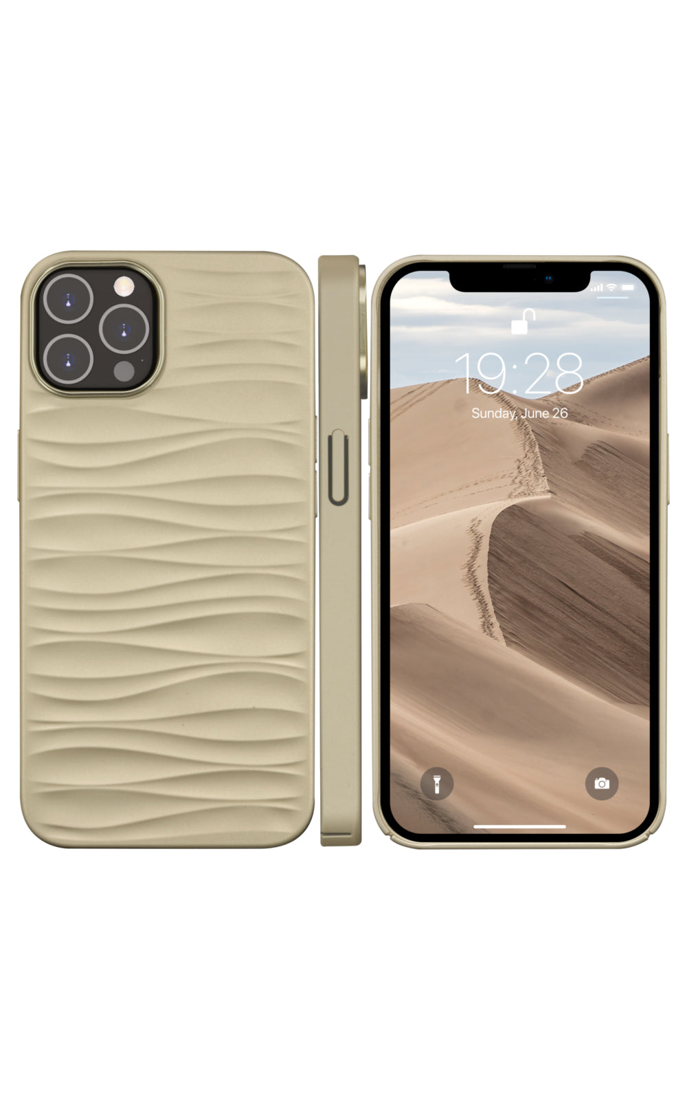 dbramante1928 Dune – Backcover – für Apple iPhone 14 Pro Max, Sand, Kabelloses Laden, bis 1,2 m Sturzsicher