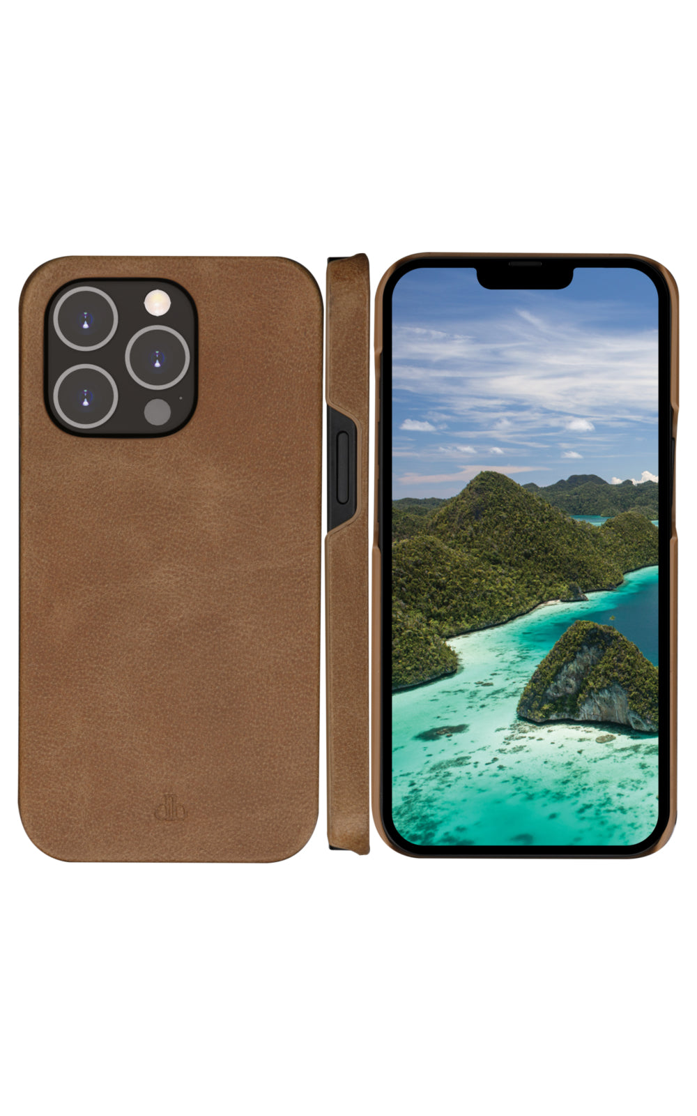 dbramante1928 Lynge Wallethülle – für Apple iPhone 14 Pro, 3 Kartenfächer, Leder, Beige