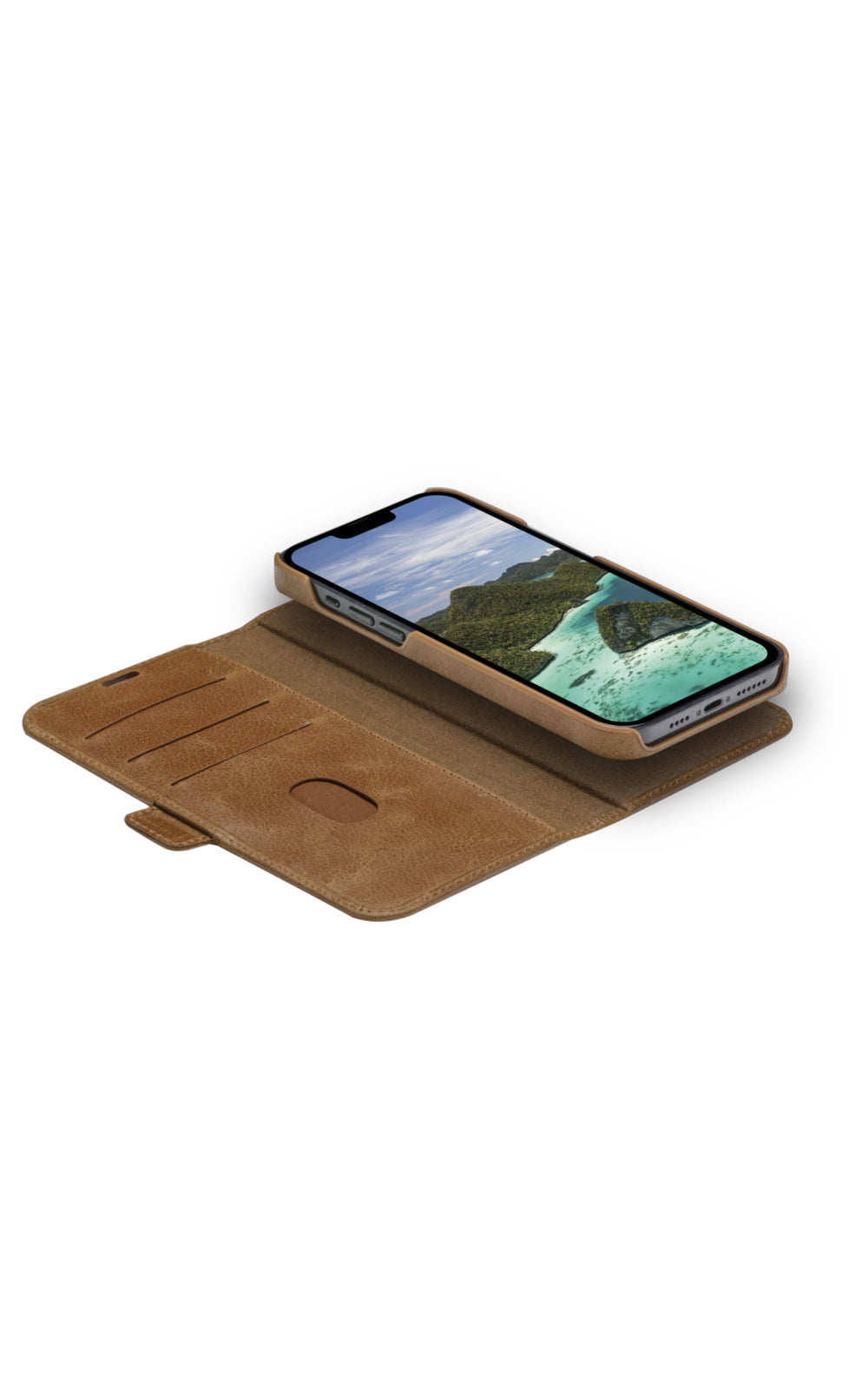 dbramante1928 Lynge Folio – für Apple iPhone 14 Pro Max, 3 Kartenfächer, Leder, Beige