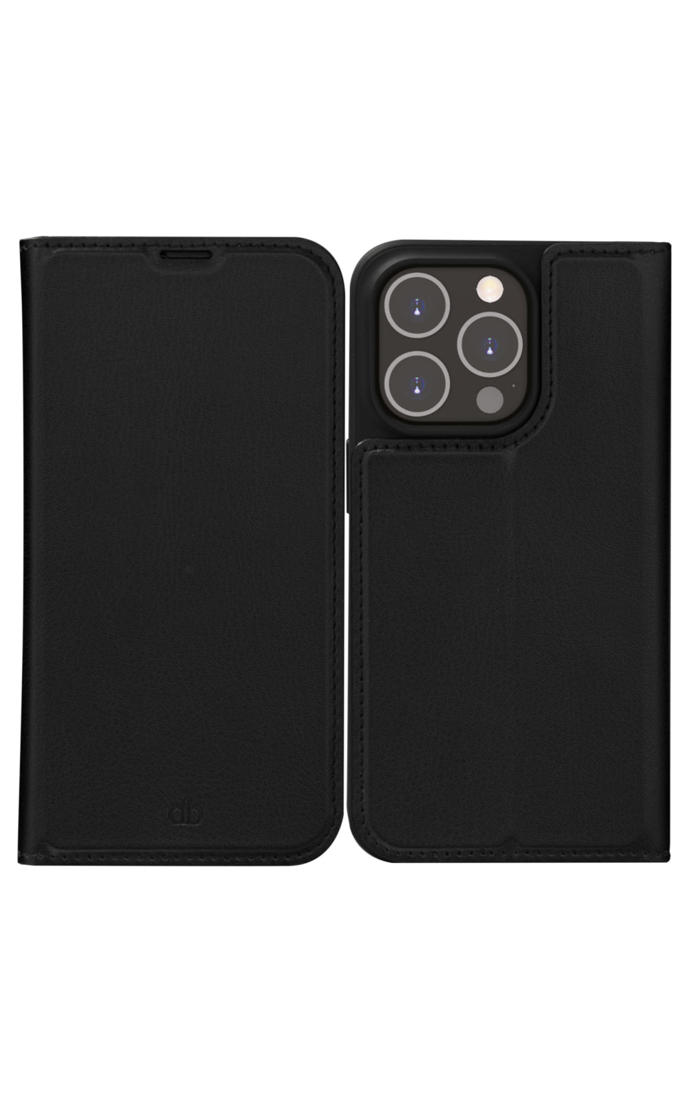 dbramante1928 Oslo Folio – für Apple iPhone 14 Pro, mit Ständer, 3 Kartenfächer, PU, schwarz, kabelloses Laden