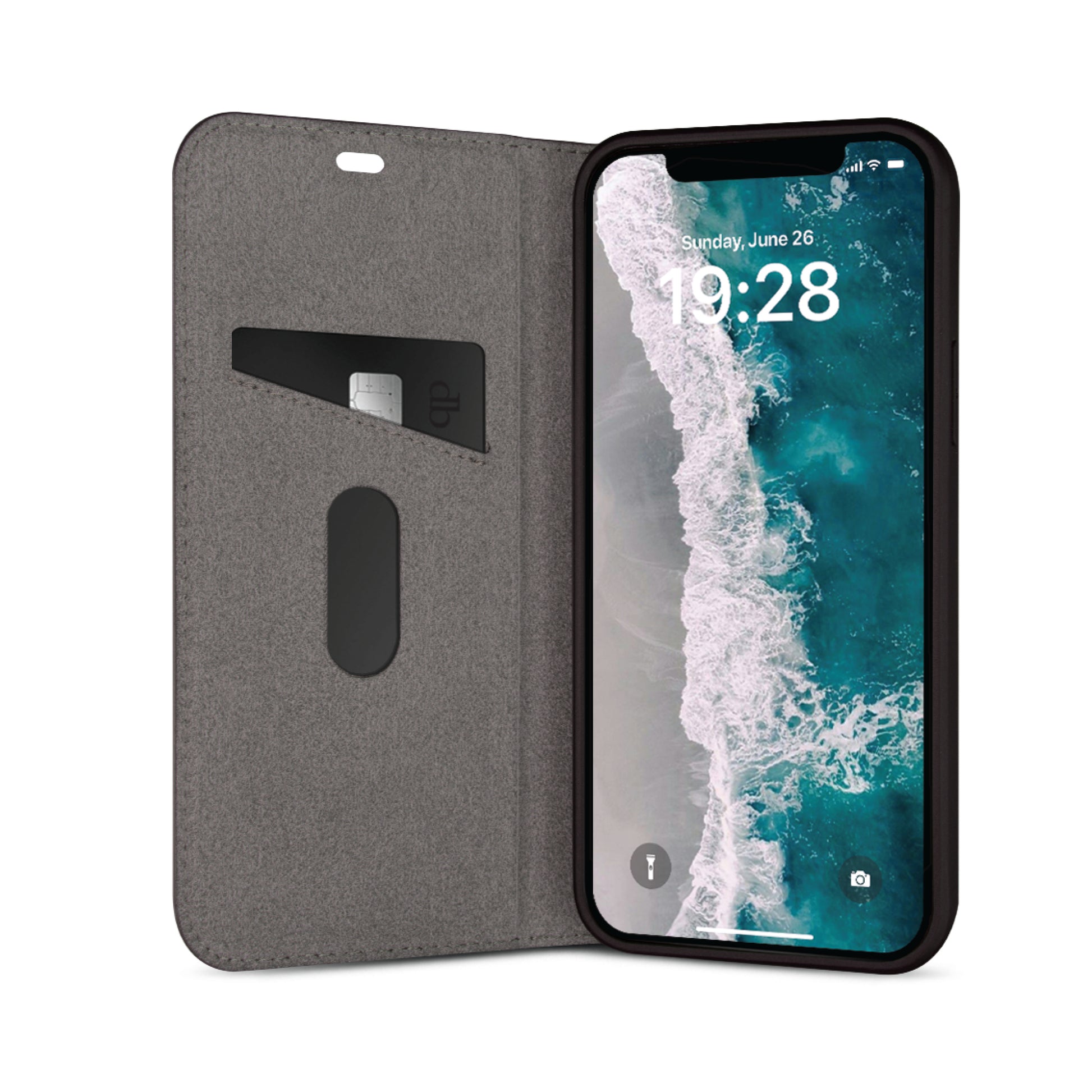 dbramante1928 Oslo – Wallethülle – für Apple iPhone 14, mit Ständer, 3 Kartenfächer, Leder, schwarz