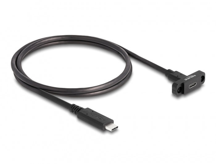 DeLOCK USB-C Verlängerungskabel (Stecker zu Buchse) – USB 3.2 Gen 2 (10 Gbit/s) – 1 m – Schwarz