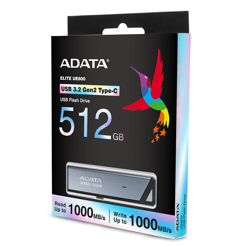 ADATA UE800 – 512 GB, USB-C, USB 3.2 Gen 2, 1000 MB/s, Silber