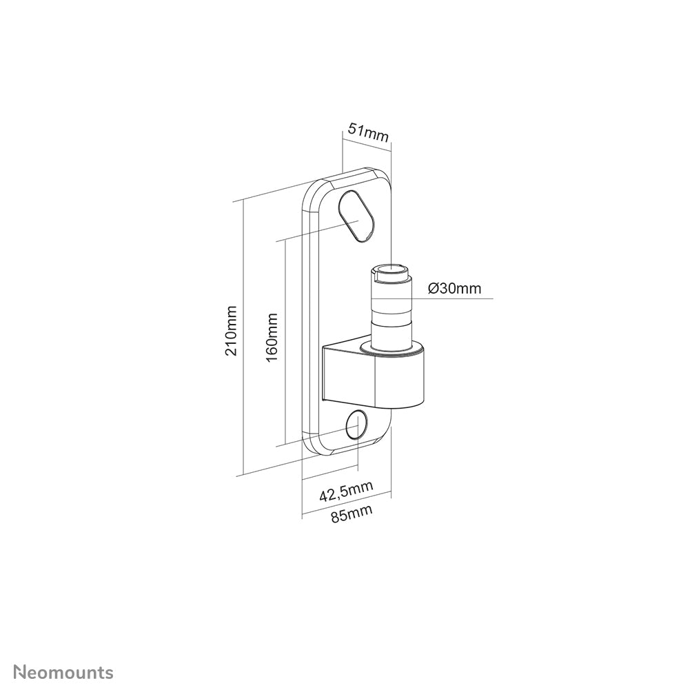 Neomounts AWL75-450WH – VESA-Adapterplatte – Wand – Aluminium – Weiss – für DS70-450BL1, DS75-450BL2