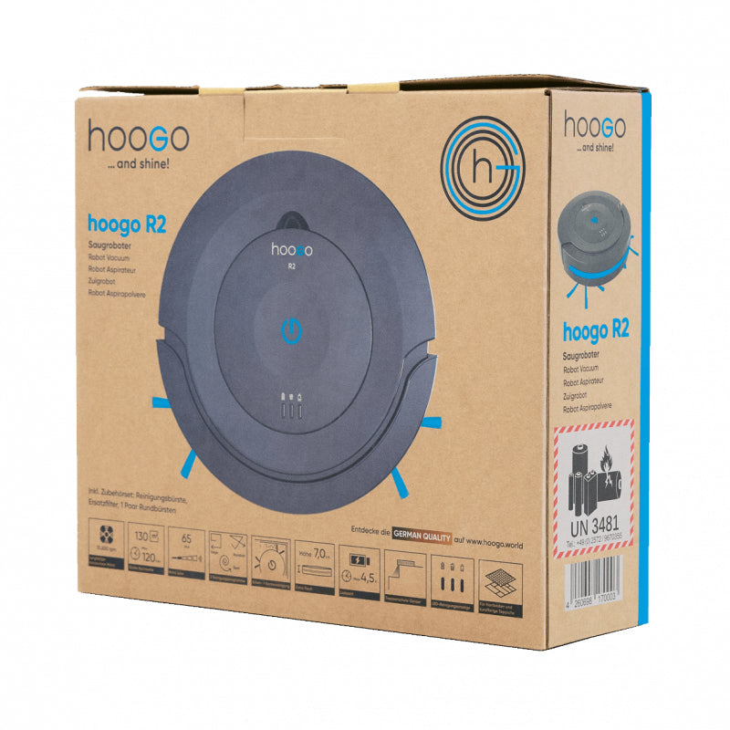 hoogo Saugroboter R2 – 650 Pa, 120 min, Höhe 70 mm