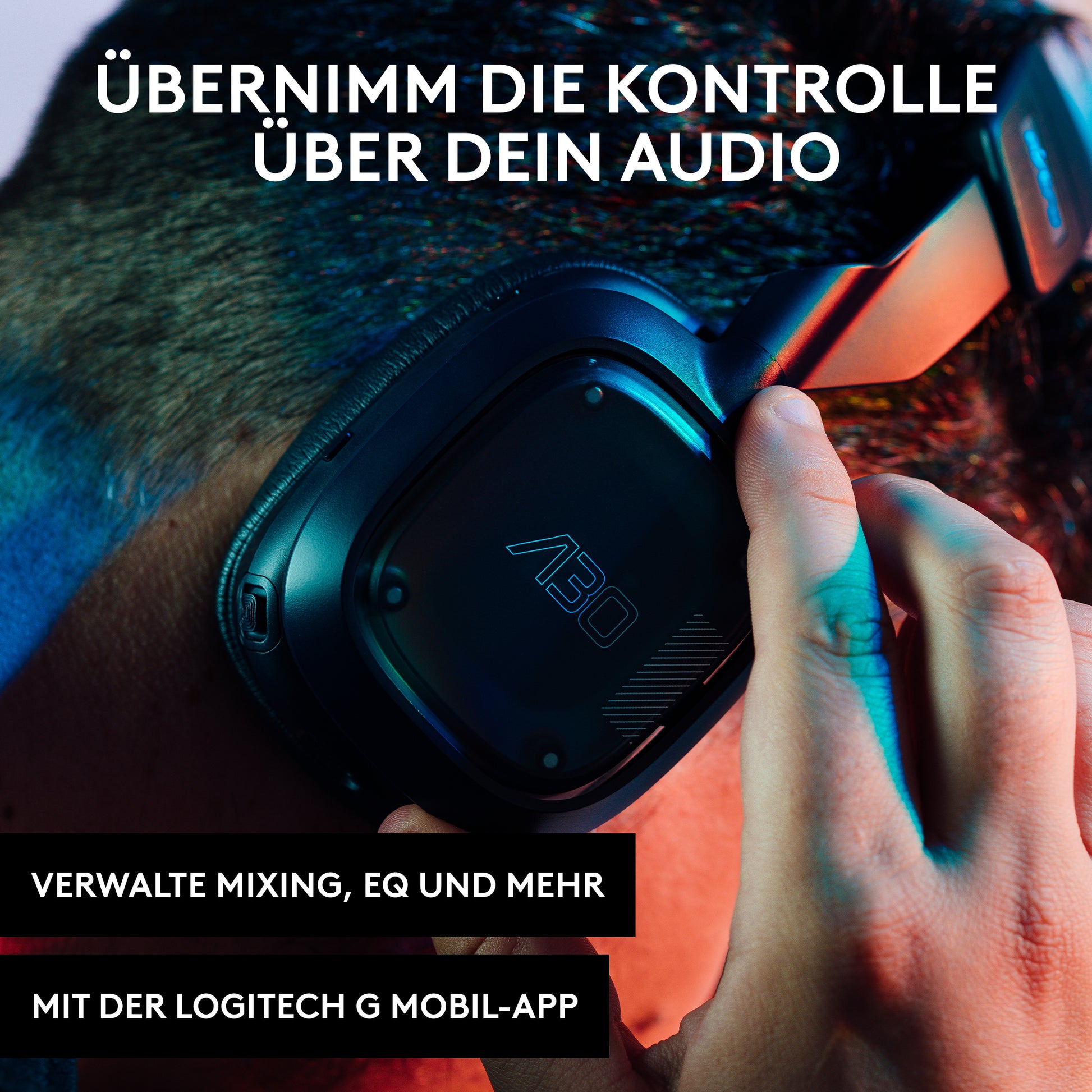 ASTRO Gaming A30 Gaming-Headset – Over-Ear, Stereo, Kabel + BT, mit USB-A-Dongle, Blau