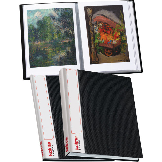 Kolma Sichtbuch Selection – 40 Sichttaschen, A5, glatt, glänzend, schwarz, Kunststoff