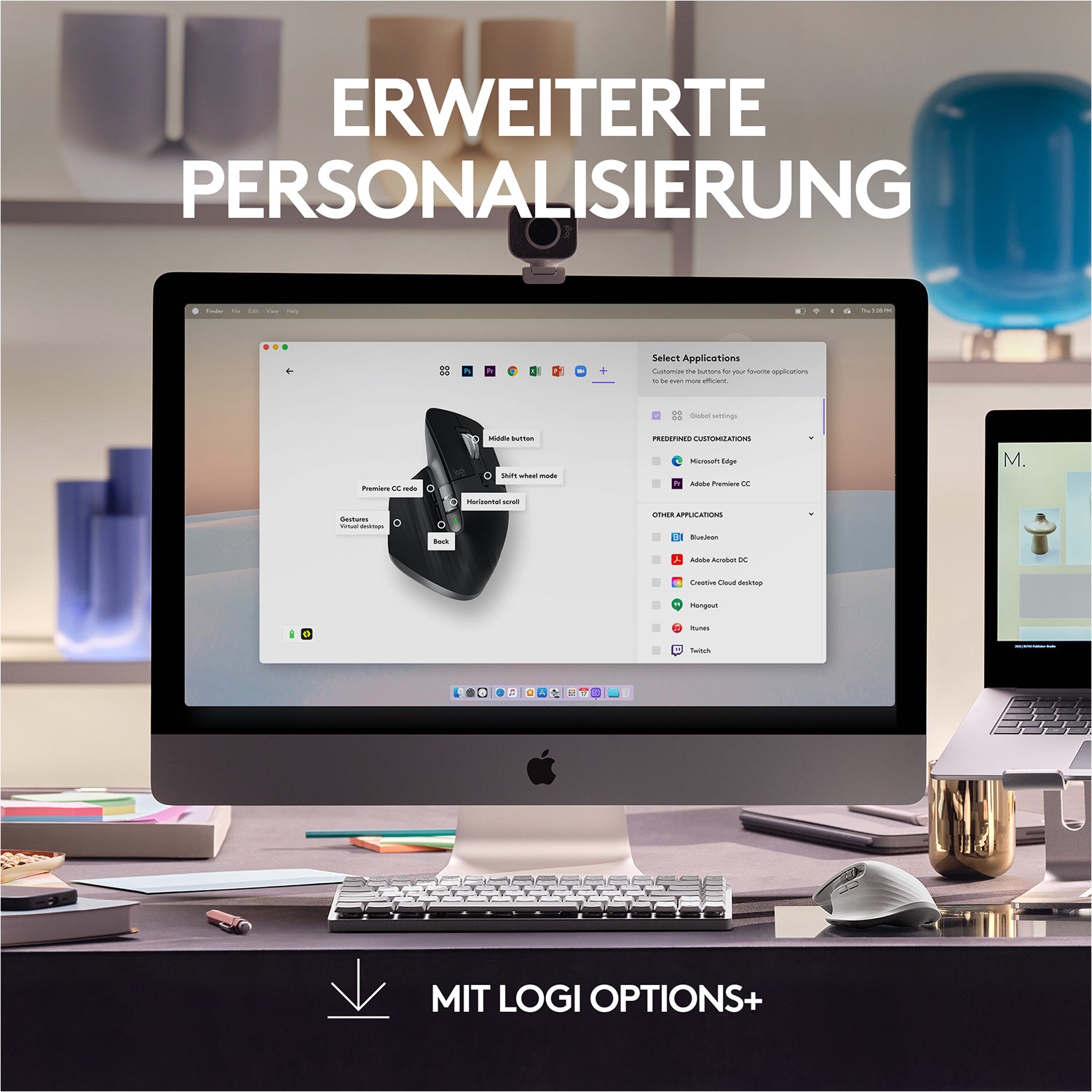 Logitech MX Master 3S für Mac Maus – kabellos, Space Grau