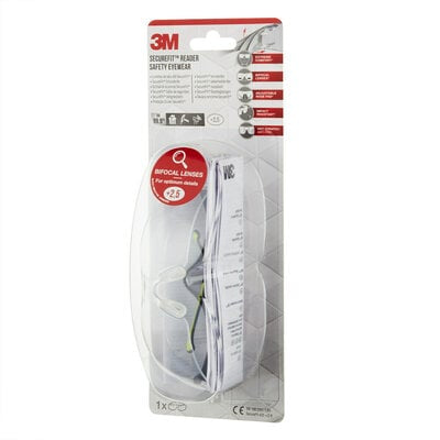 3M Schutzbrille SecureFit 420 – klar, +2,5 Dioptrien, beschlagfrei, kratzfest