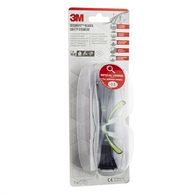 3M Schutzbrille SecureFit 420 – klar, +2,5 Dioptrien, beschlagfrei, kratzfest