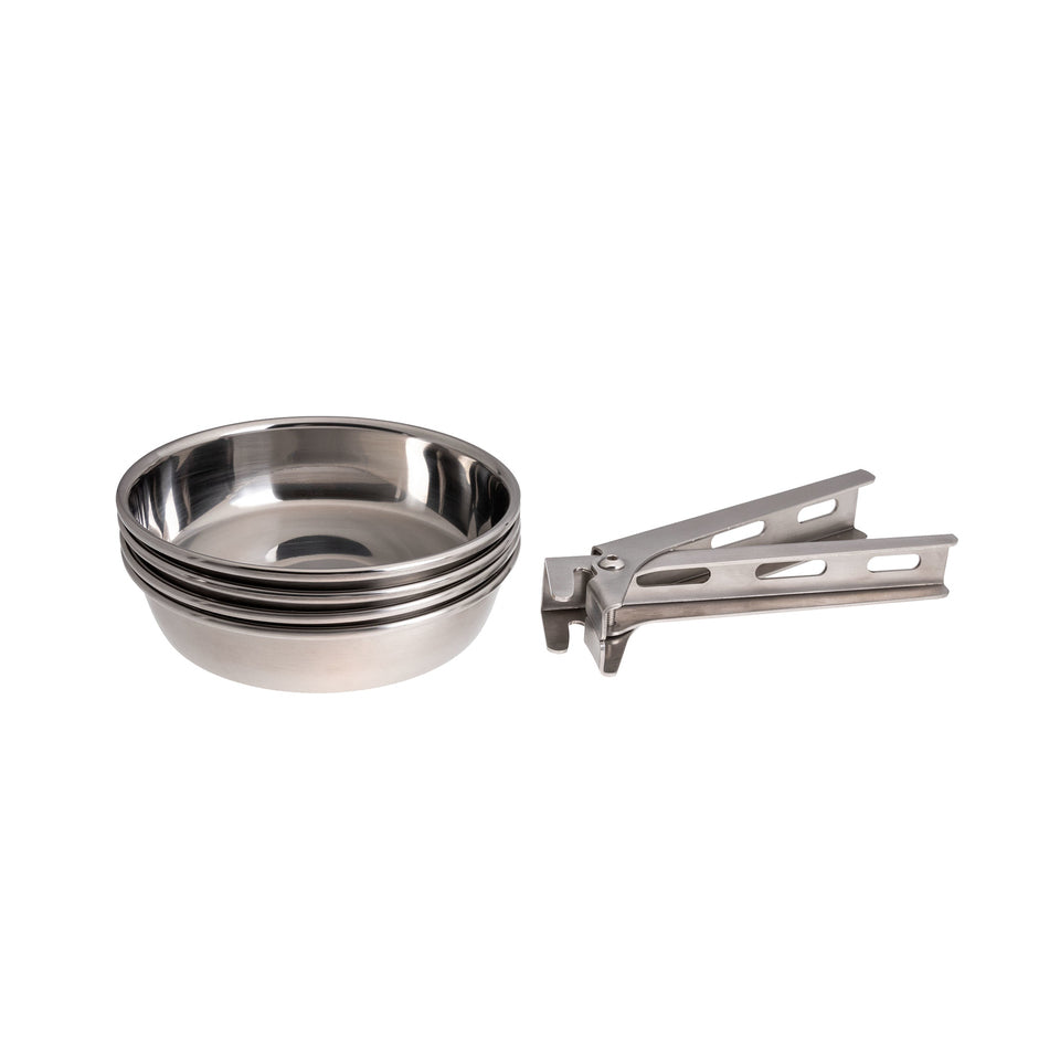 LotusGrill Pfännchen-Set Inox 4-teilig – Ø 13 cm, 5 Stück
