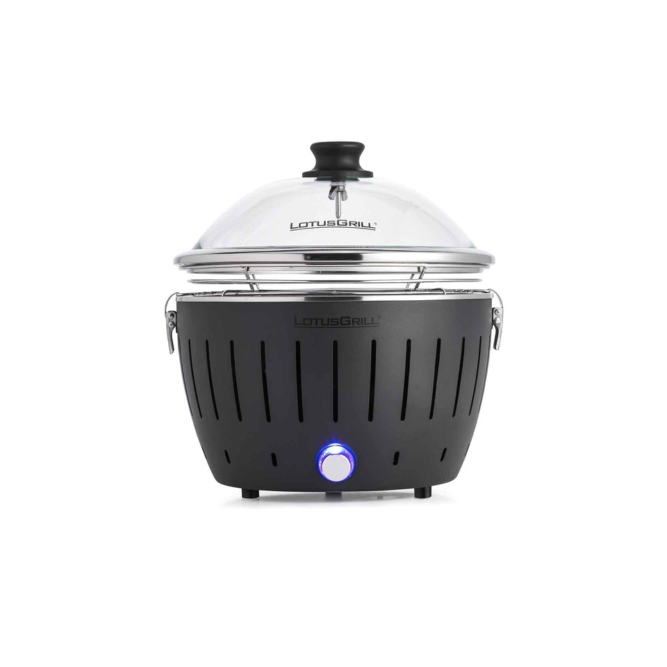 LotusGrill Glashaube Klein – Ø 29,6 cm, Höhe 12 cm, Glas/Edelstahl, für Grill Small