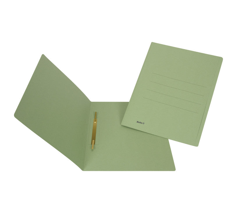 Biella Schnellhefter – A4, Karton, grün, mit Heftzunge, Beschriftungslinien, 240 g/m²