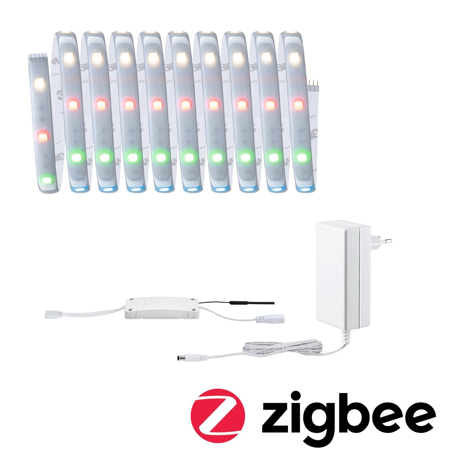 Paulmann LED-Streifen Aussen – Netzbetrieb – Zigbee, Alexa, Google – inkl. Netzteil – Silber – Kunststoff