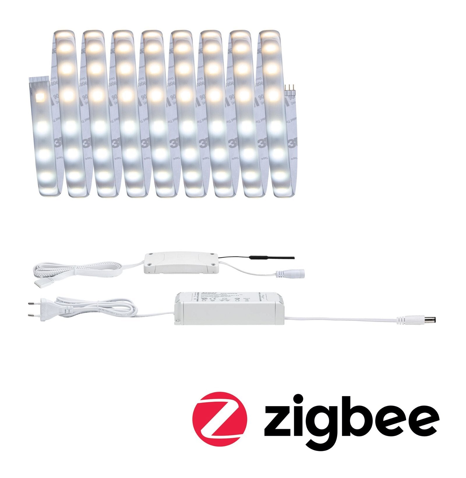 Paulmann LED-Streifen Aussen – für Alexa, Google, Zigbee – dimmbar, Fernbedienung – Silber, Kunststoff