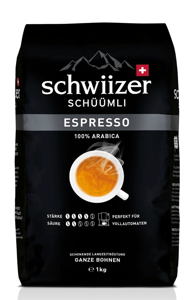 Schwiizer Schüümli Bohnenkaffee Espresso – 1 kg – Arabica – Mittlere Röstung – Intensität 4/5