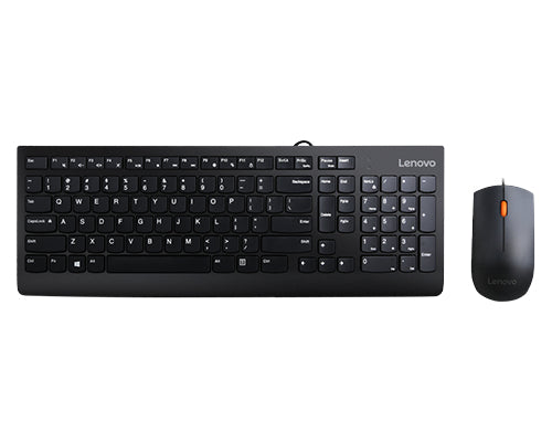 Lenovo 300 – Tastatur-Maus-Set – kabelgebunden – USB – QWERTY (US-INT) – schwarz