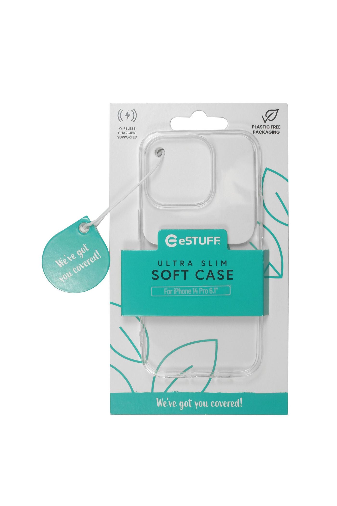 eSTUFF LONDON Backcover – für Apple iPhone 14 Pro, TPU, Transparent
