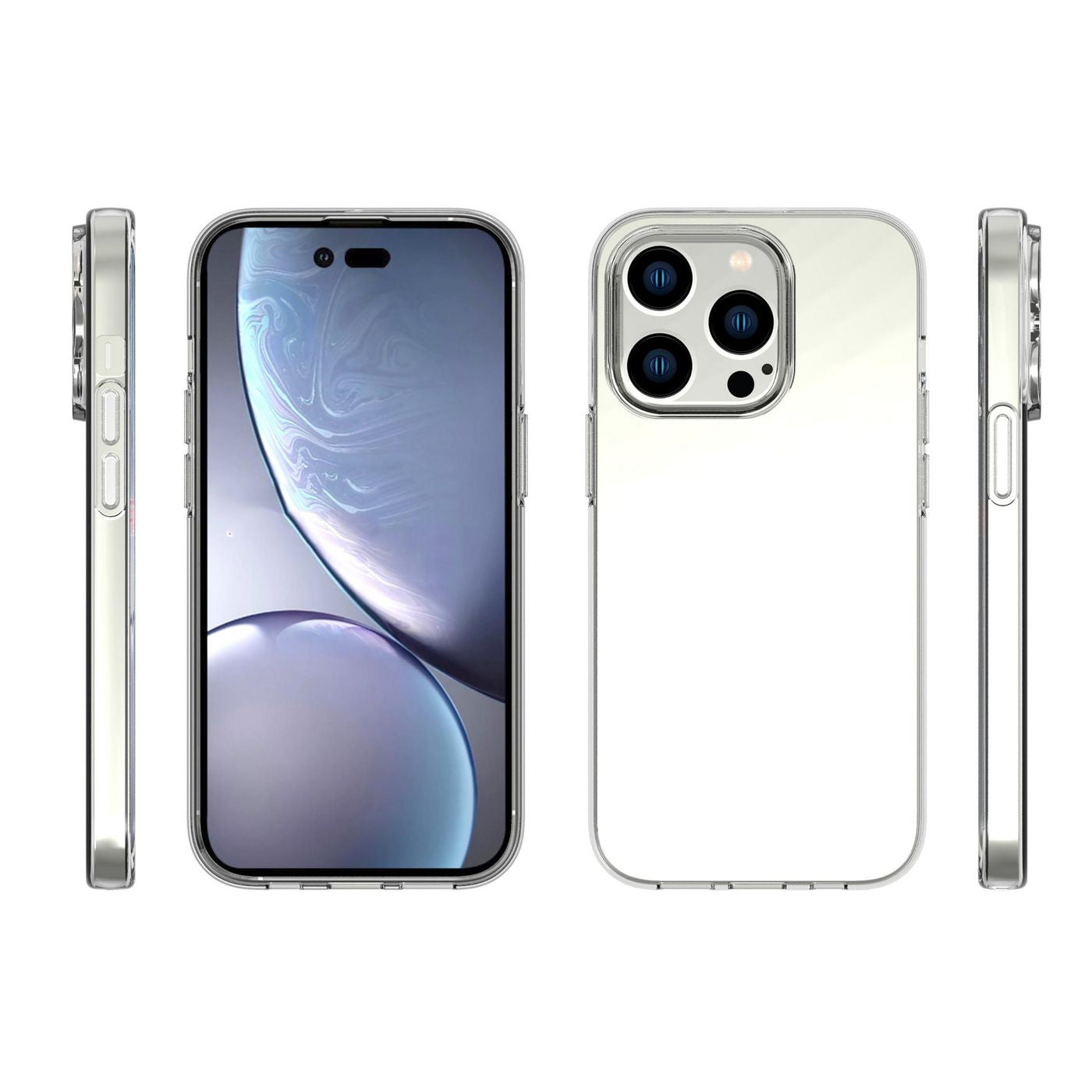 eSTUFF LONDON Backcover – für Apple iPhone 14 Pro, TPU, Transparent, stossfest