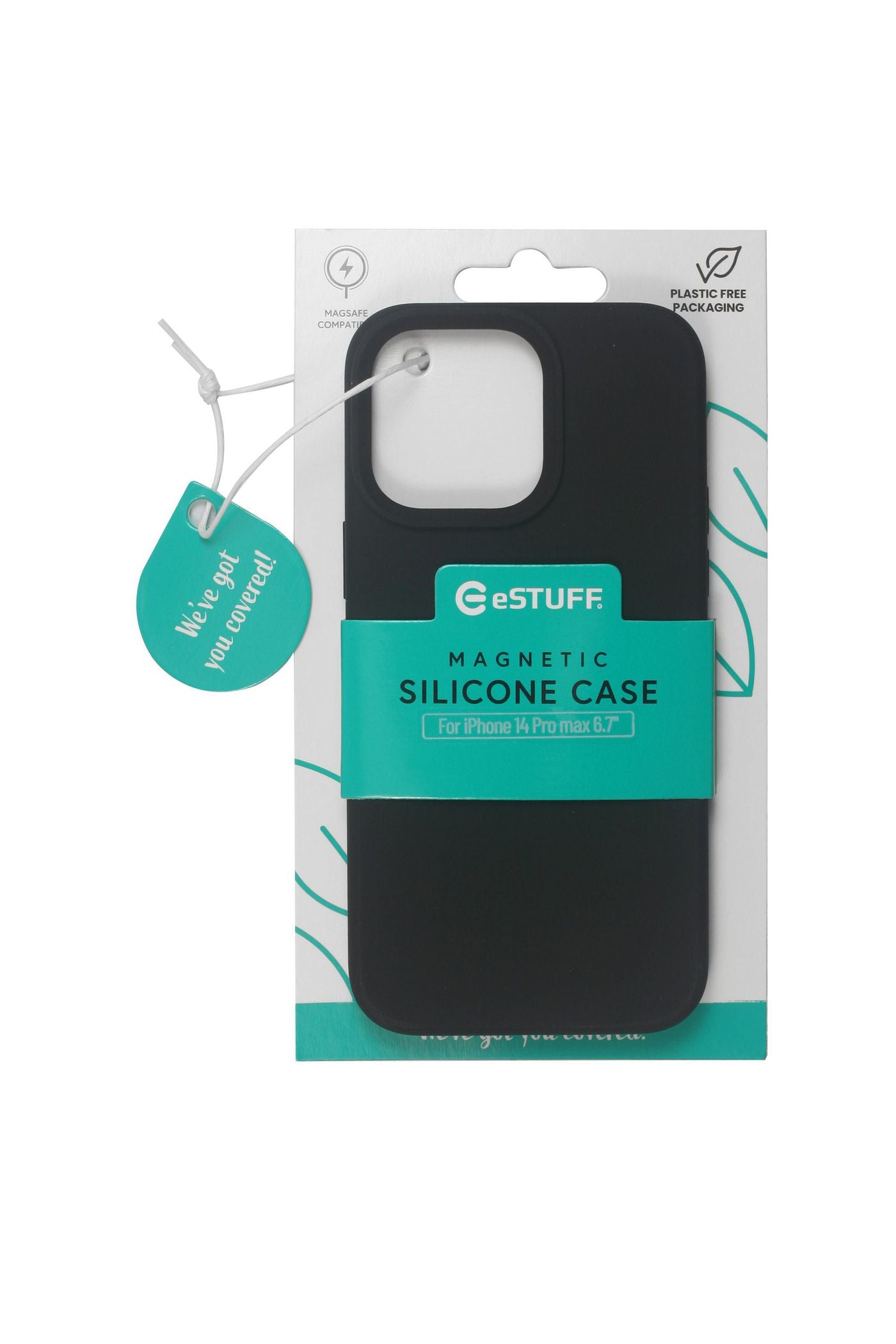 eSTUFF Dublin Backcover – für Apple iPhone 14 Pro Max, MagSafe, PC+Silikon, Schwarz