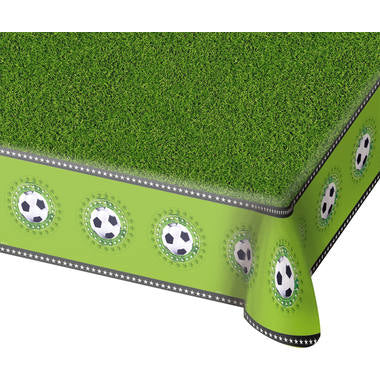 Folat Tischdecke – 130×180 cm, Kunststoff, Grün, Fussball