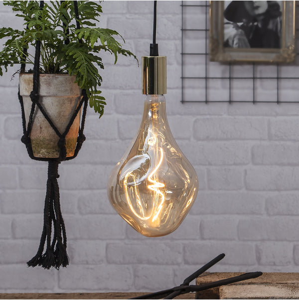 Star Trading Leuchtmittel E27 A165 – Warmweiss 2000 K, 220 lm, 3,8 W, dimmbar – IP44 – 1 Stk. – Gold, Glas