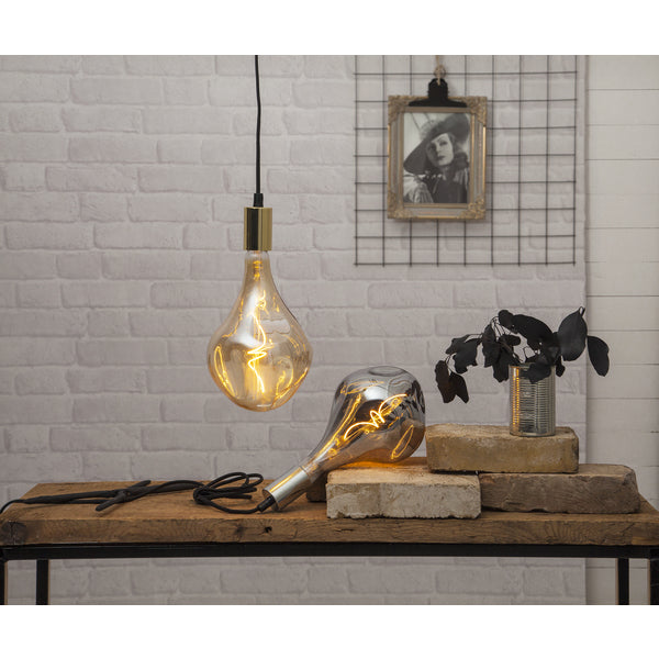 Star Trading Leuchtmittel E27 A165 – Warmweiss 2000 K, 220 lm, 3,8 W, dimmbar – IP44 – 1 Stk. – Gold, Glas