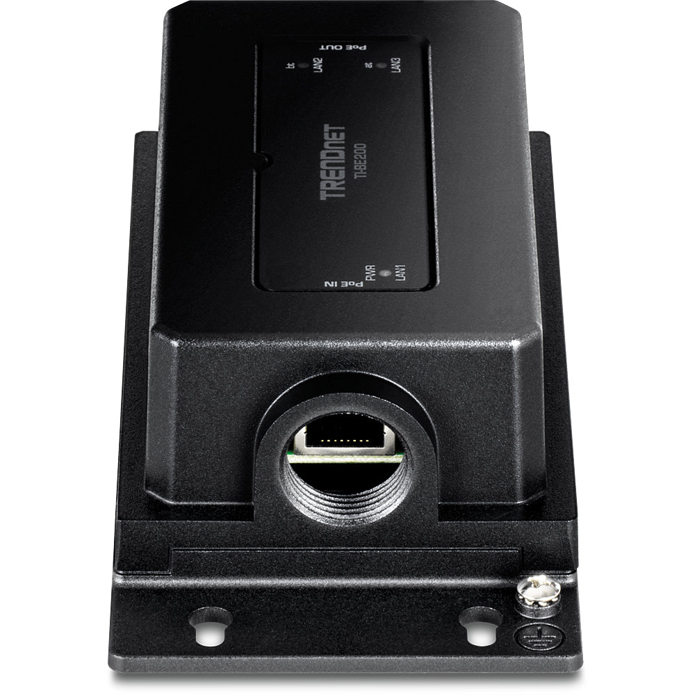 TRENDnet TI-BE200 – PoE-Extender Outdoor (IP67) – 3× RJ-45 1G (1× PoE++, 2× PoE+), PoE-Budget 60 W