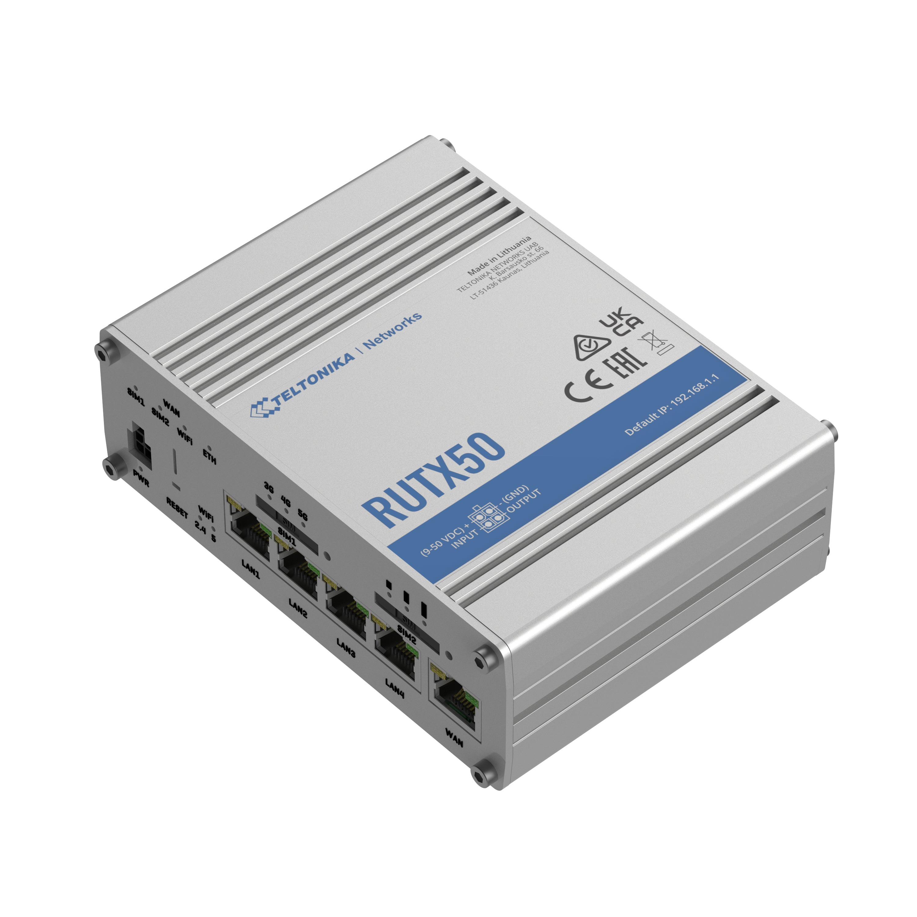 Teltonika RUTX50 – VPN-Router – 5×GbE, Dual-SIM (Auto-Failover), 5G