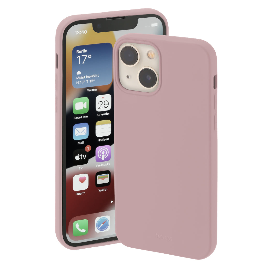 Hama Finest Feel Backcover – Pfirsich, Thermoplastisches Polyurethan (TPU) – für Apple iPhone 14 Plus