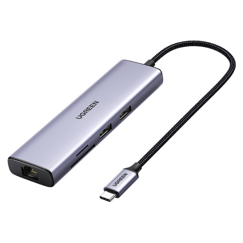 Ugreen 60515 Multiport-Adapter – USB-C, HDMI, 2× USB-A, USB-C, 100 W PD, GbE