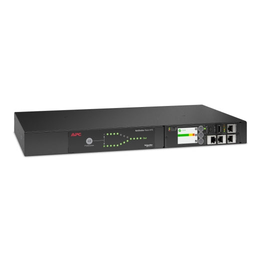 APC AP4452A Rack ATS 120 V 20 A – 1U Rack – NEMA 5-20R×10, Eingang NEMA L5-20R – Schwarz