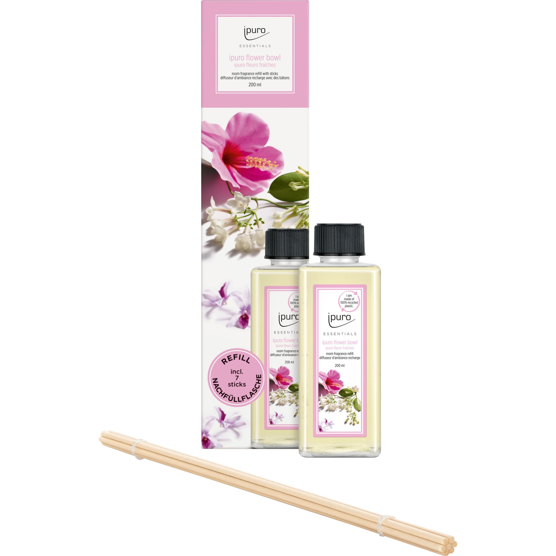 ipuro Flower Bowl – Nachfüllung für Duftstäbchen, Veilchen, 200 ml