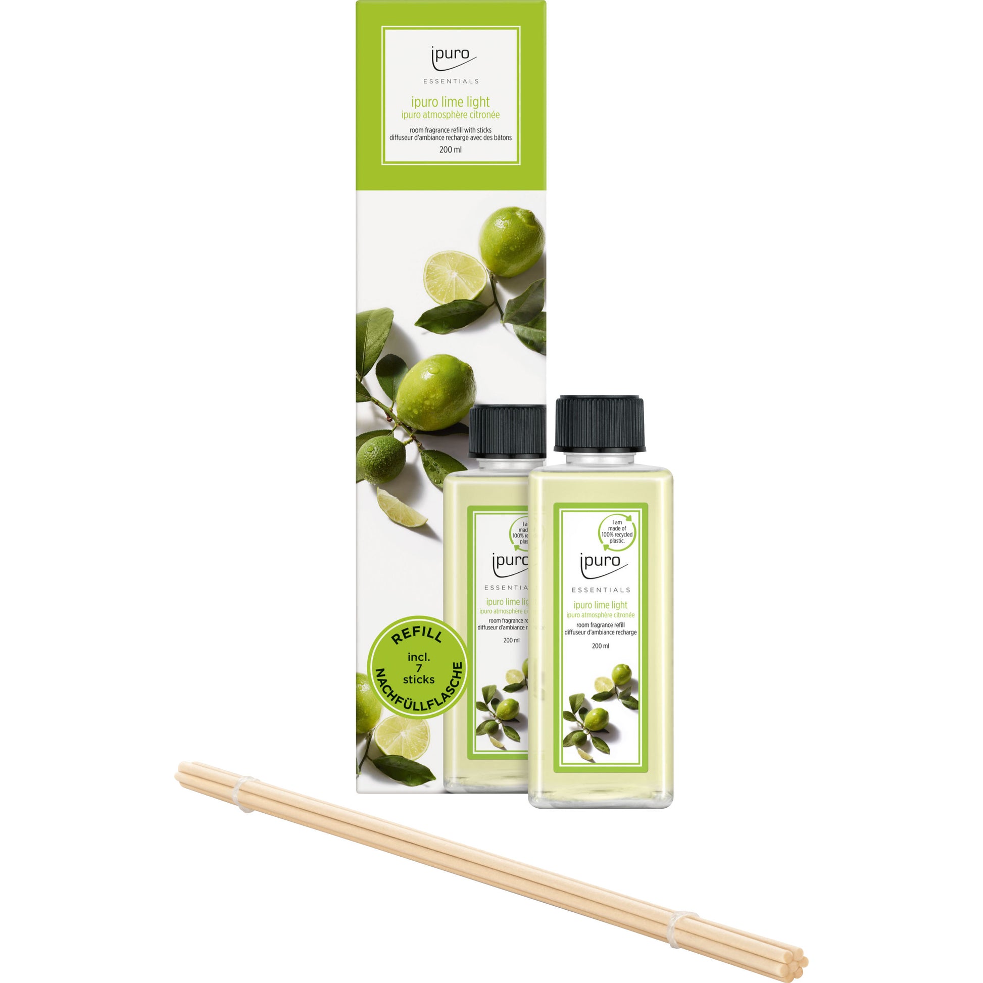 ipuro Nachfüllung für Duftstäbchen, Lime Light, 200 ml