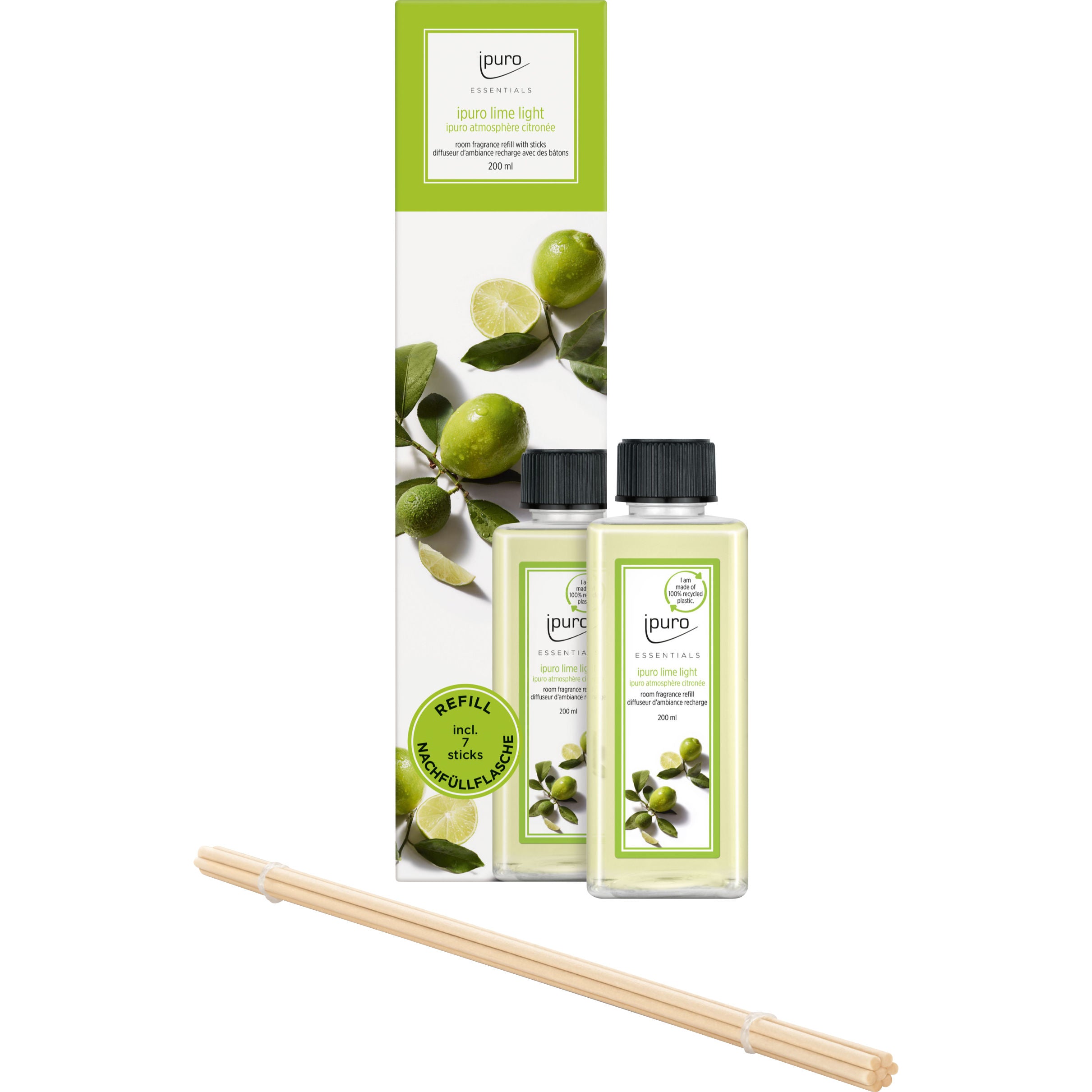 ipuro Nachfüllung für Duftstäbchen, Lime Light, 200 ml