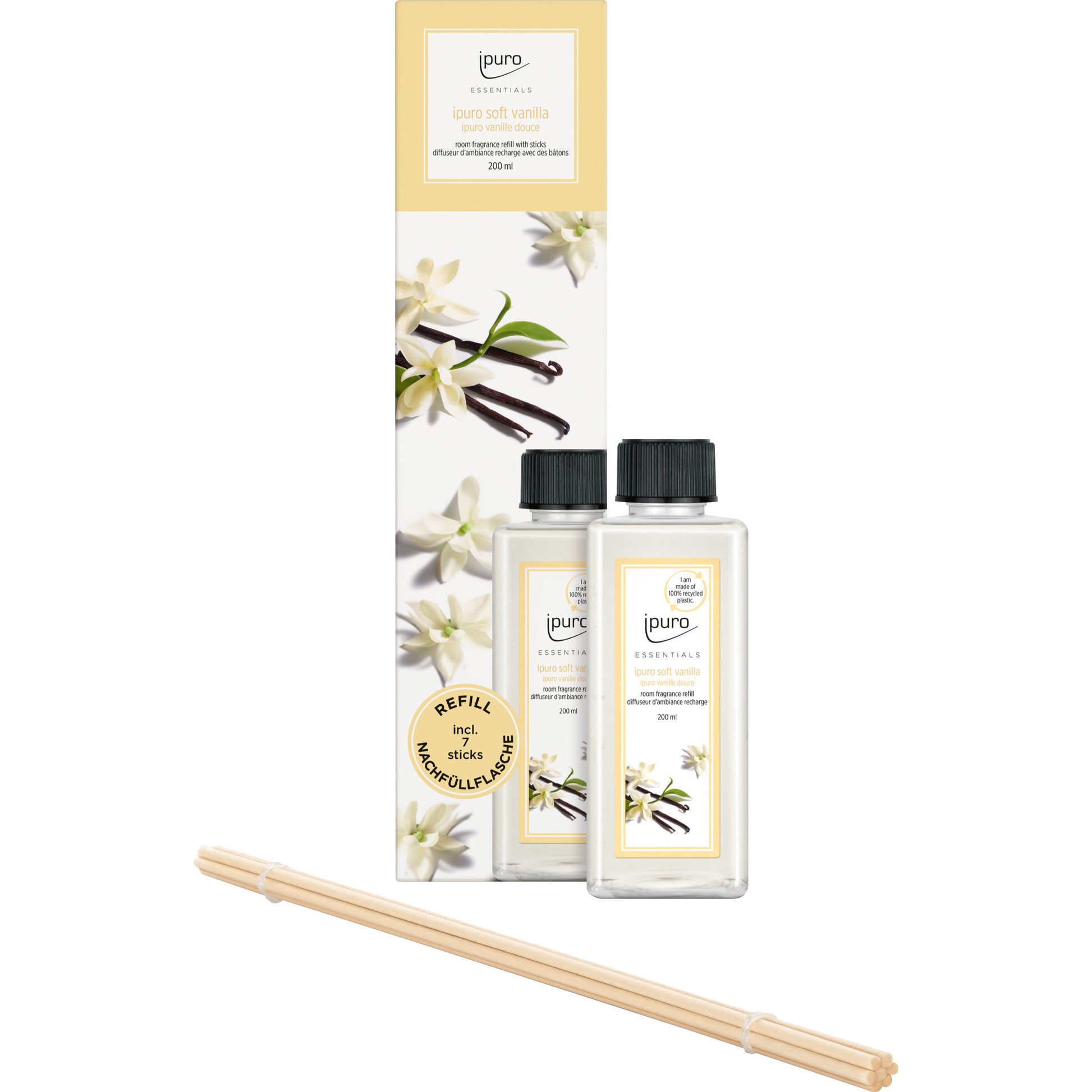 ipuro Nachfüllung für Duftstäbchen, Soft Vanilla, 200 ml