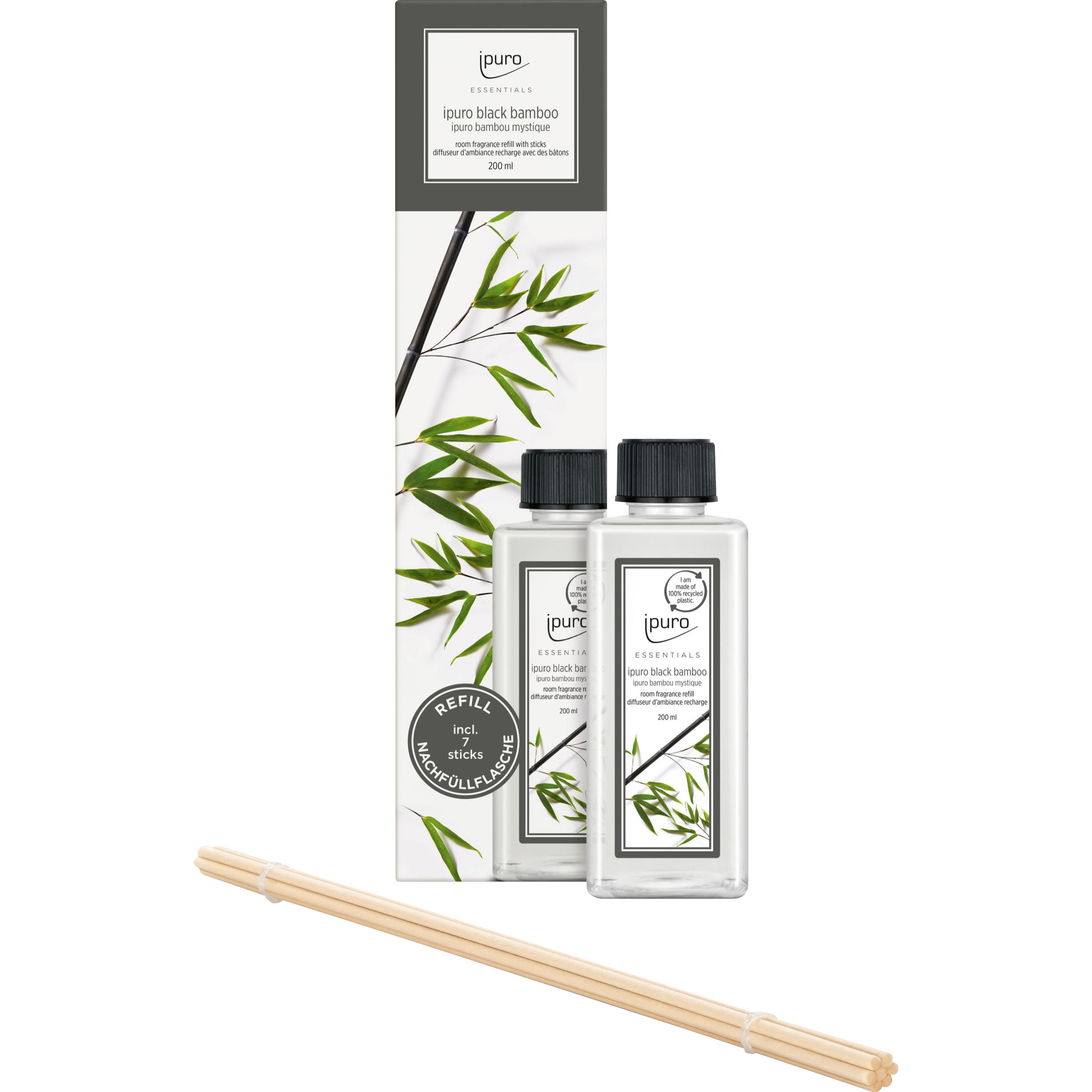 ipuro Nachfüllung für Duftstäbchen, Black Bamboo, 200 ml