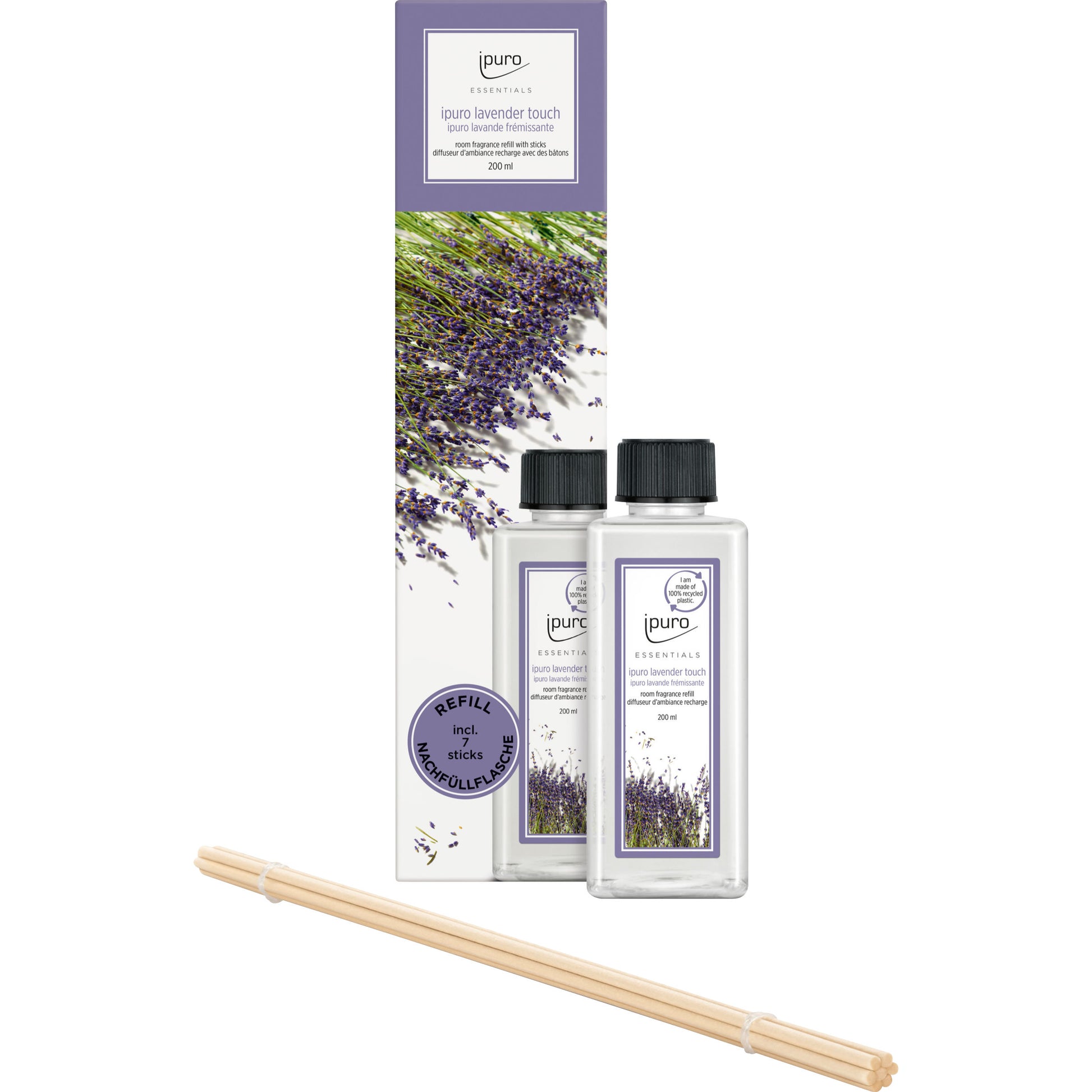 ipuro Nachfüllung für Duftstäbchen, Lavender Touch, 200 ml