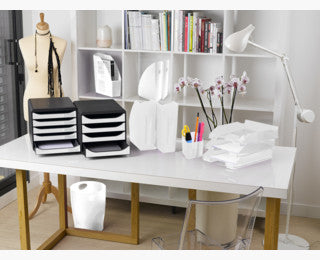 Exacompta Papierkorb – 15 l – Kunststoff (PP), rund – weiss