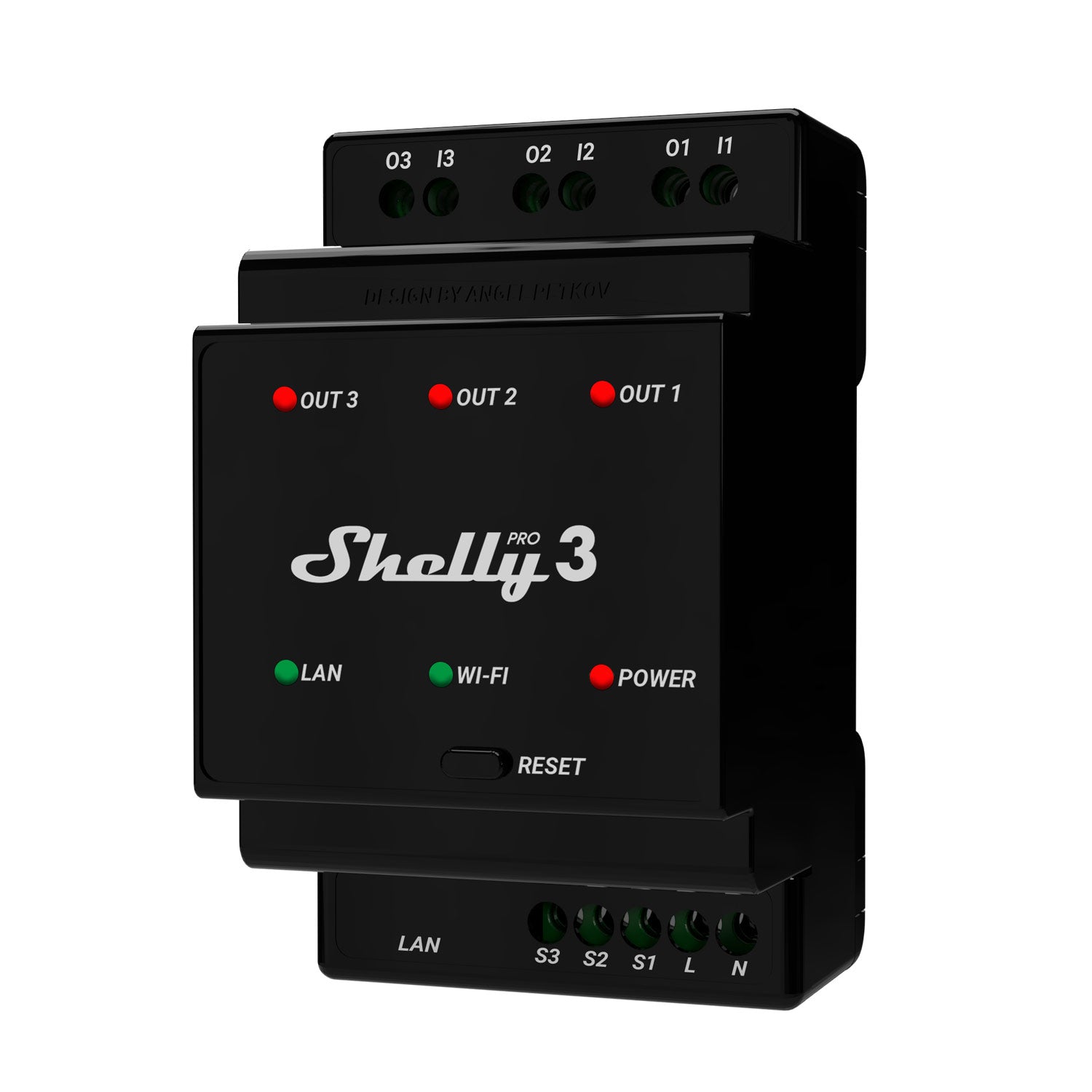 Shelly PRO 3 – Schaltaktor – 3 Kanäle, Leistungsmessung, WLAN/LAN – für KNXnet/IP