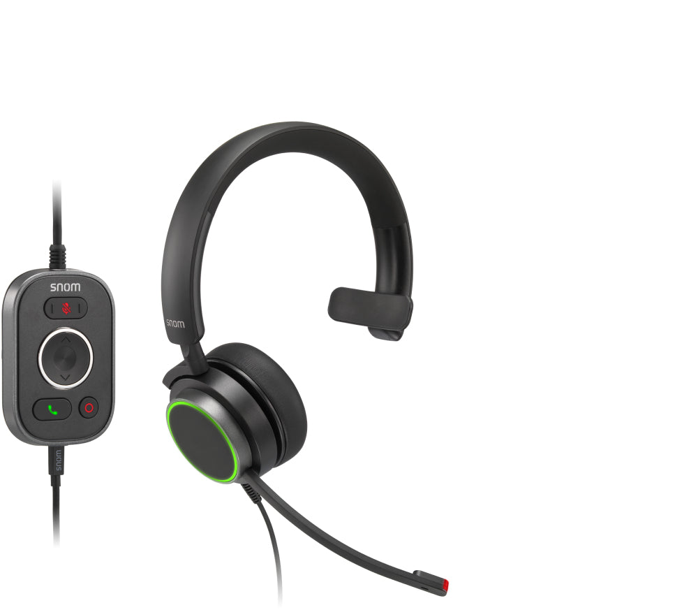 Snom A330M – Mono Headset – USB‑A, Noise-Cancelling Mikrofon – Schwarz – für PC, Teams-kompatibel