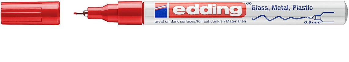 Edding 780 Paint Marker – Rundspitze 0,8 mm – Rot – für Glas, Metall und Kunststoff