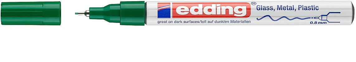 Edding 780 Paint Marker – Extra feine Rundspitze 0,8 mm – Grün, für Glas, Metall und Kunststoff