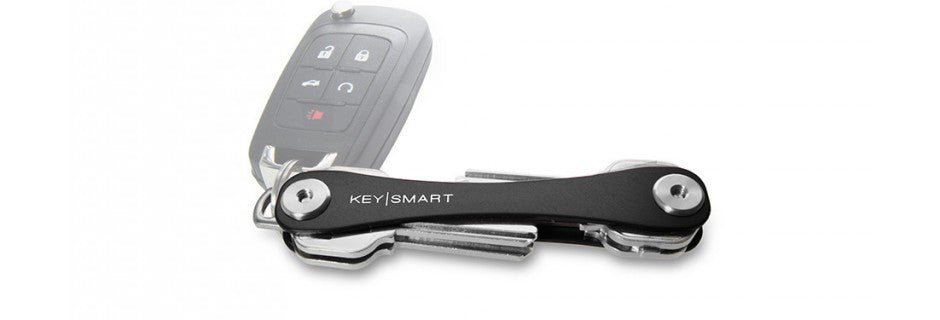 KeySmart Schlüssel-Organizer – kompakt, Aluminium/Edelstahl, Schwarz
