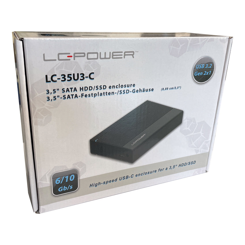 LC-Power LC-25U3-C – 1-Schacht 2,5" HDD/SSD-Gehäuse – USB-C 3.2 Gen 2, SATA III (6 Gbit/s)