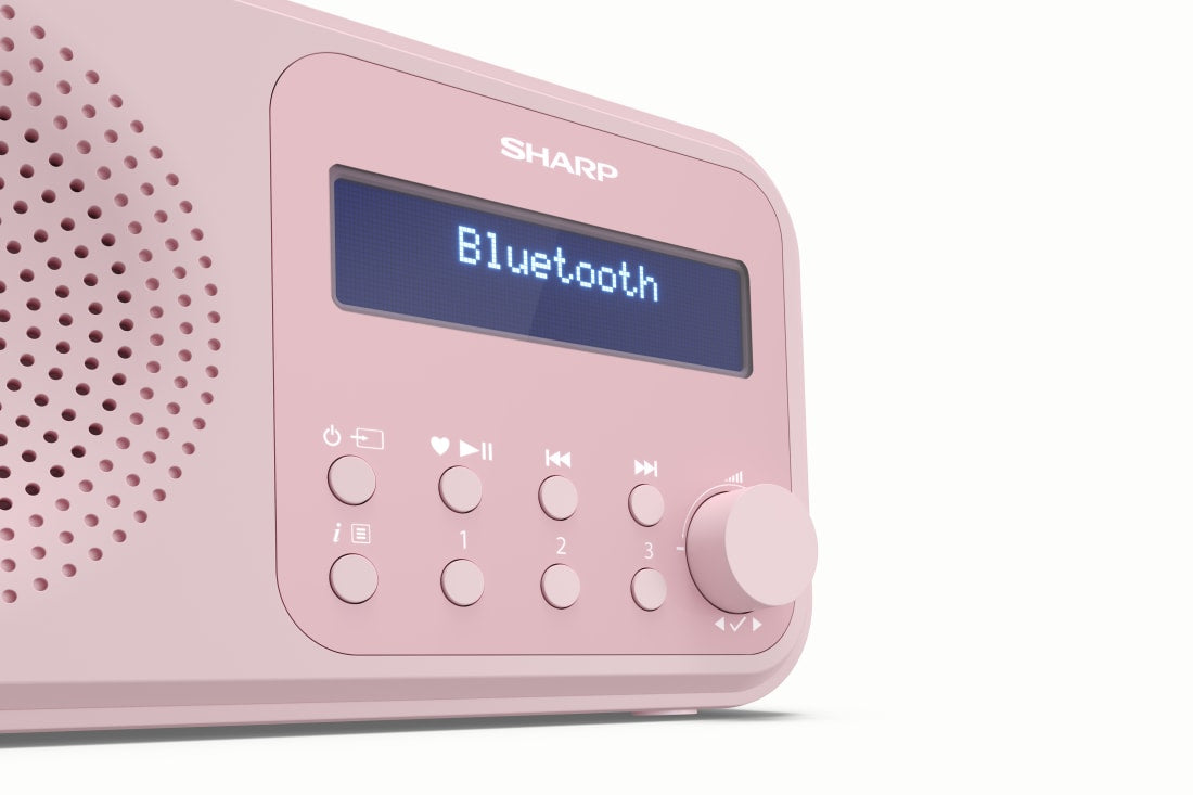 Sharp DR-P420 – Tragbares DAB+ Radio, UKW, Bluetooth, 16 h Akku – Pink
